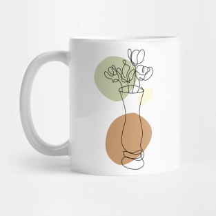 Flower Bouquet Shape Minimalist Line Art Drawing Mug